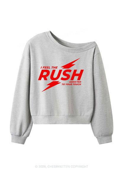 I Feel The Rush Y2K Off Shoulder Sweatshirts Cherrykitten