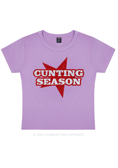 Glitter Cxxting Season Y2K Baby Tee Cherrykitten