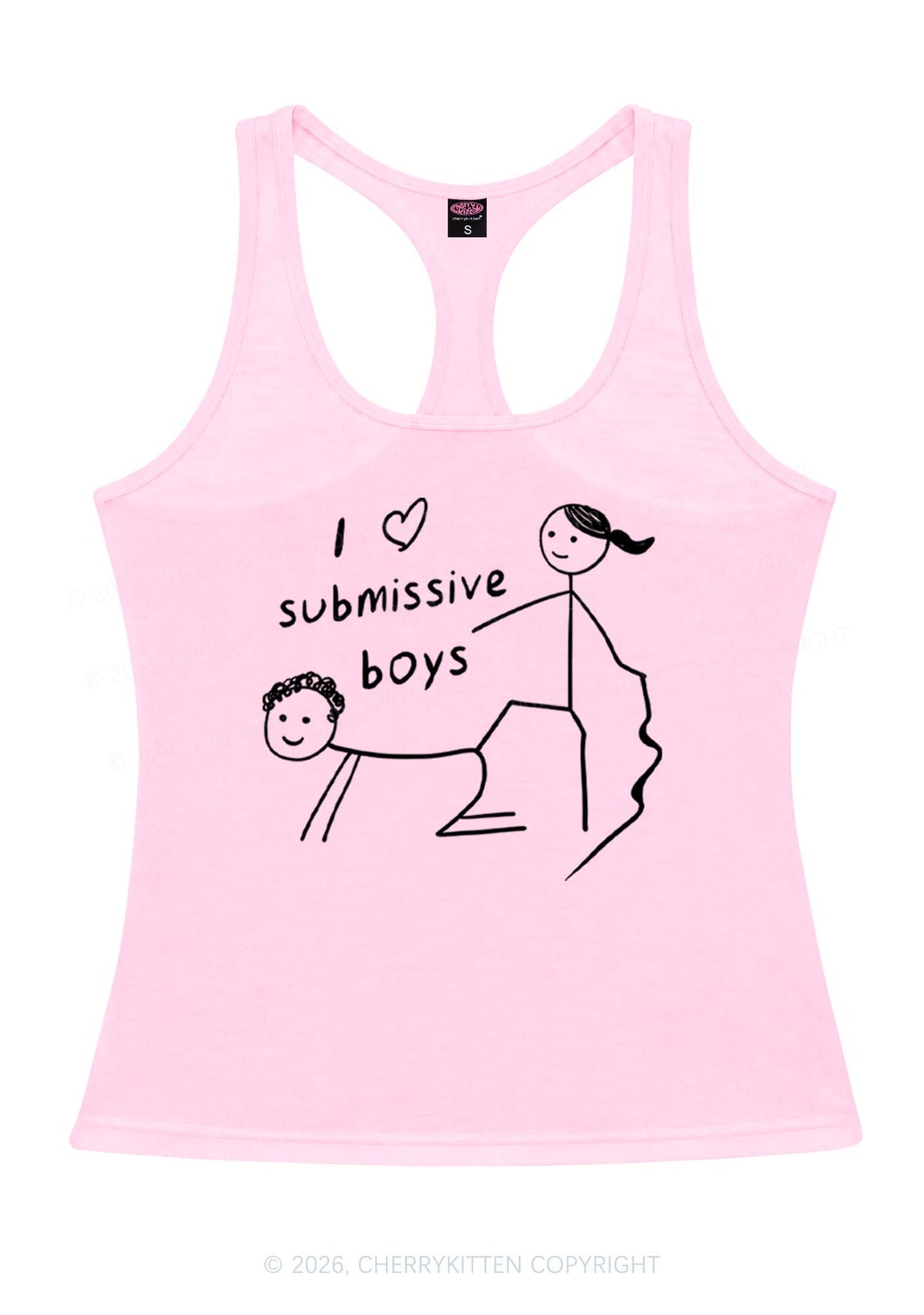 I Love S Boys Y2K Women Racerback Tank Top Cherrykitten