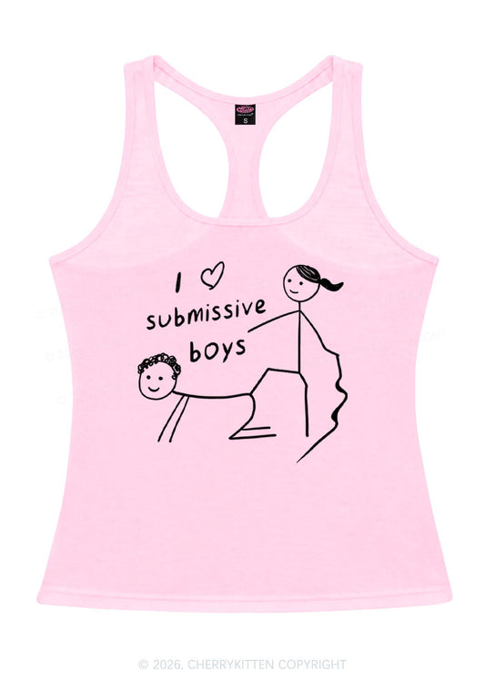 I Love S Boys Y2K Women Racerback Tank Top Cherrykitten