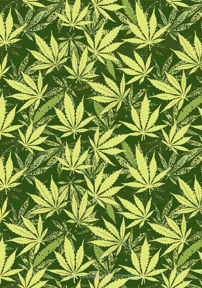 Green Wxxd Leaf Y2K Print Cami Shorts Pajama Set Cherrykitten