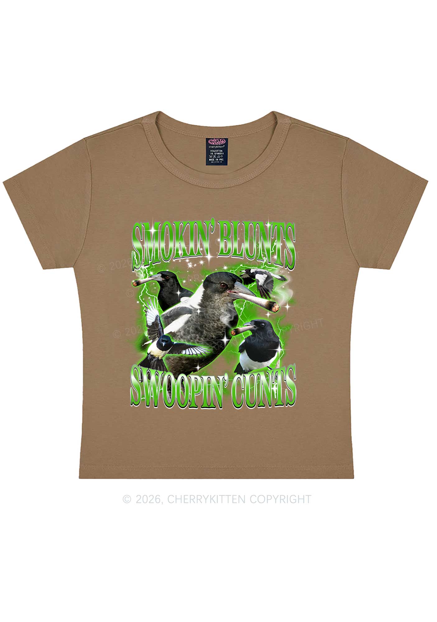 Smokin Blunts Swoopin Cxxts Y2K Baby Tee Cherrykitten