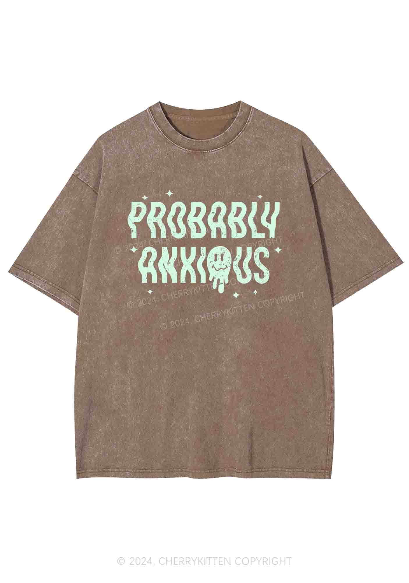 Probably Anxious Grimace Y2K Washed Tee Cherrykitten