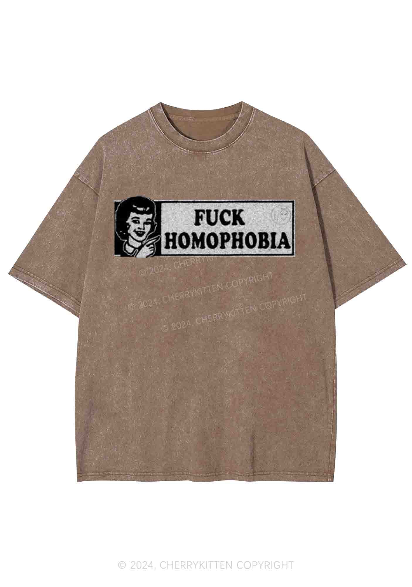 Fxxk Homophobia Y2K Washed Tee Cherrykitten