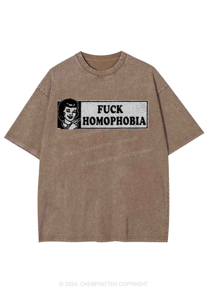 Fxxk Homophobia Y2K Washed Tee Cherrykitten