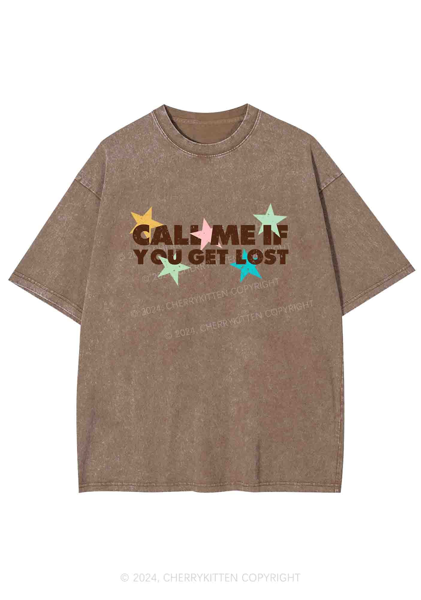 Call Me If You Get Lost Y2K Washed Tee Cherrykitten
