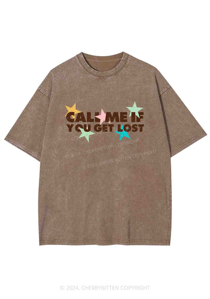 Call Me If You Get Lost Y2K Washed Tee Cherrykitten