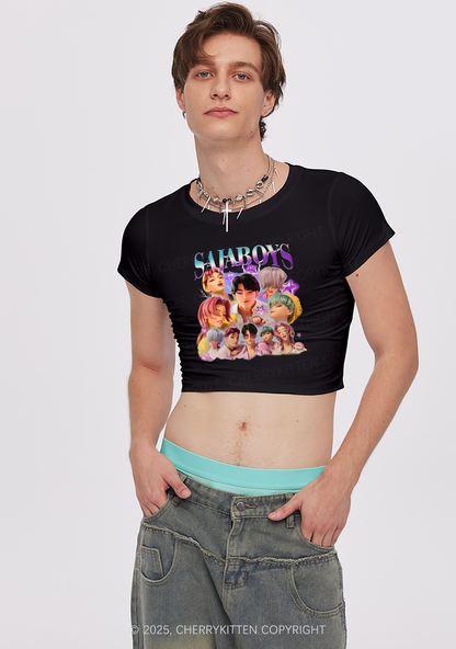 Kpop Boys Y2K Baby Tee Cherrykitten