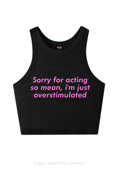 Im Just Overstimulated Y2K Crop Tank Top Cherrykitten