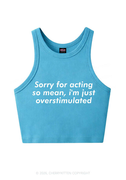 Im Just Overstimulated Y2K Crop Tank Top Cherrykitten