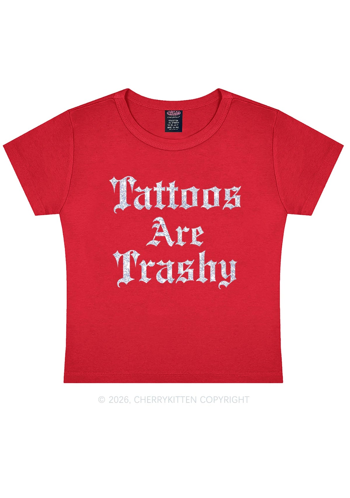 Glitter Tattoos Are Trashy Y2K Baby Tee Cherrykitten