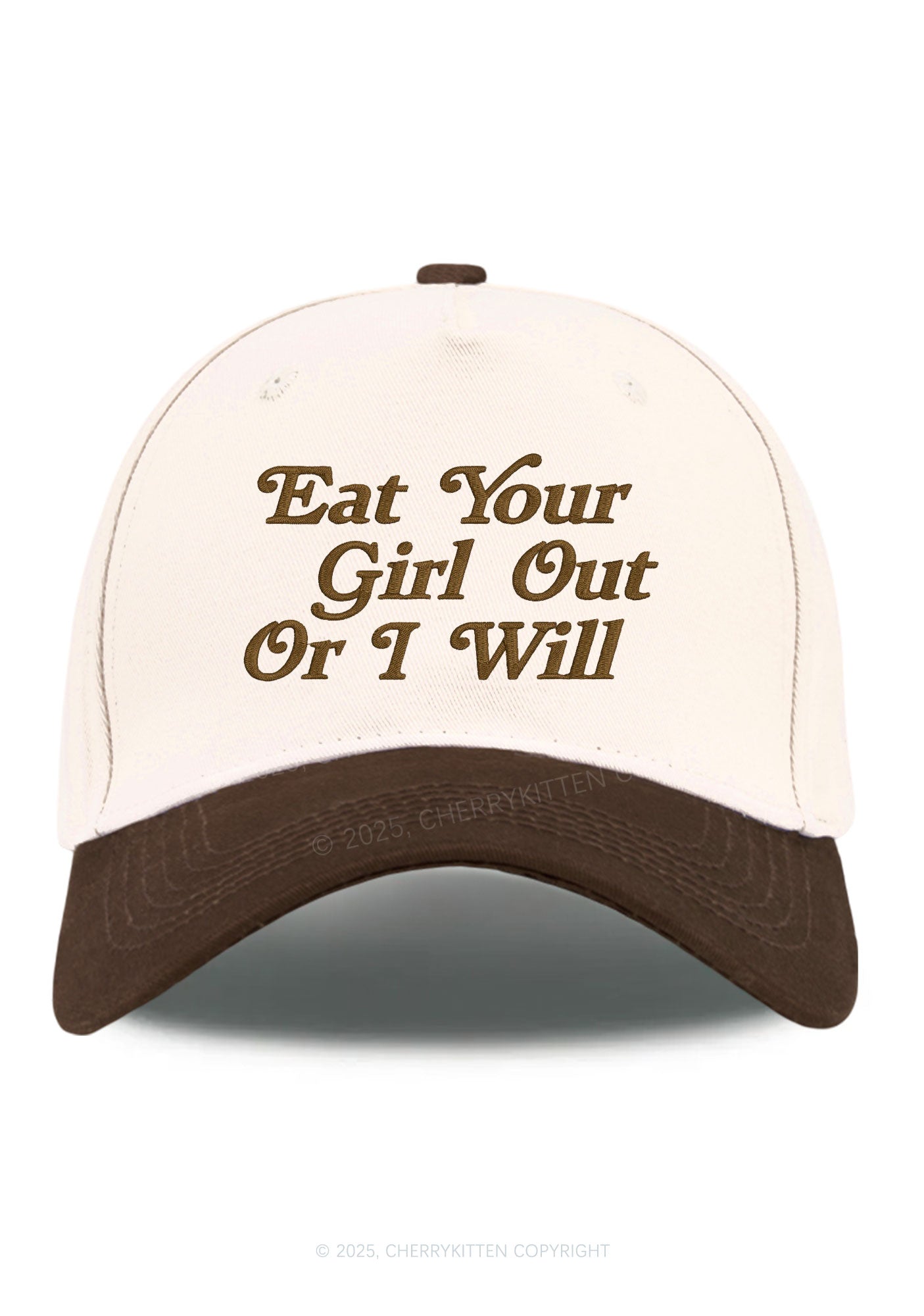 Embroidered Eat Your Girl Out Pride Y2K Color Block Baseball Cap Cherrykitten
