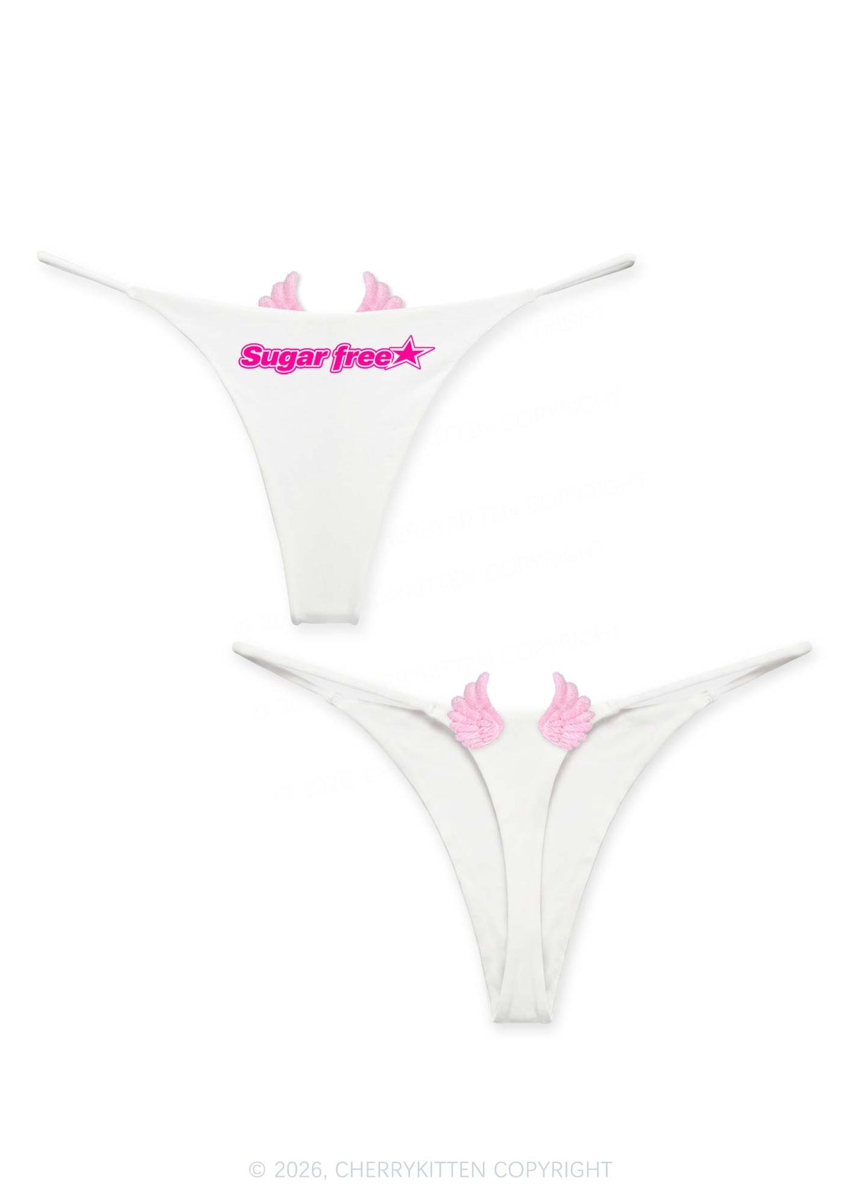 Sugar Free Y2K Goth Angel Wings Bikini String Thong Cherrykitten