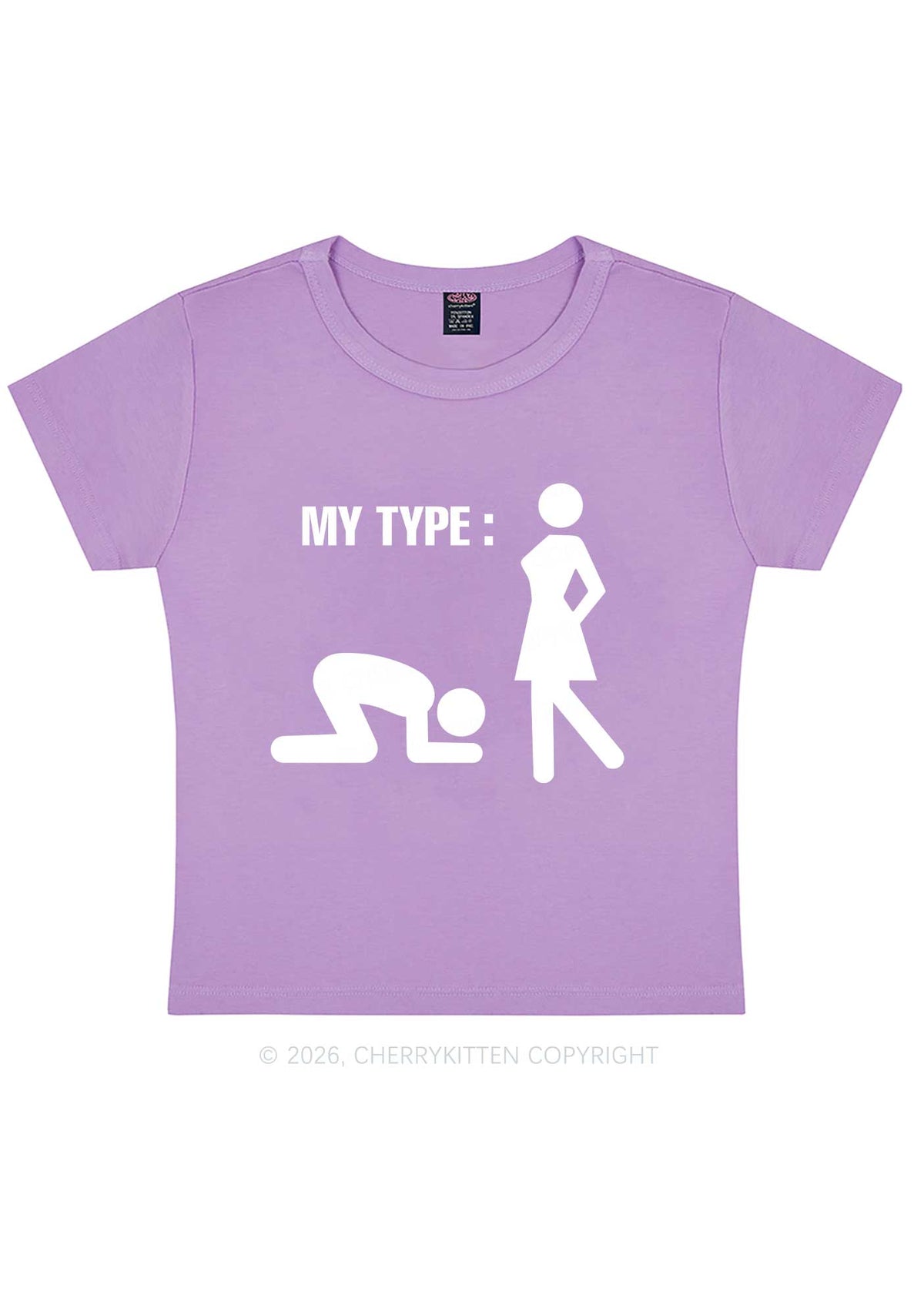 My Type Kneeling Male Y2K Baby Tee Cherrykitten