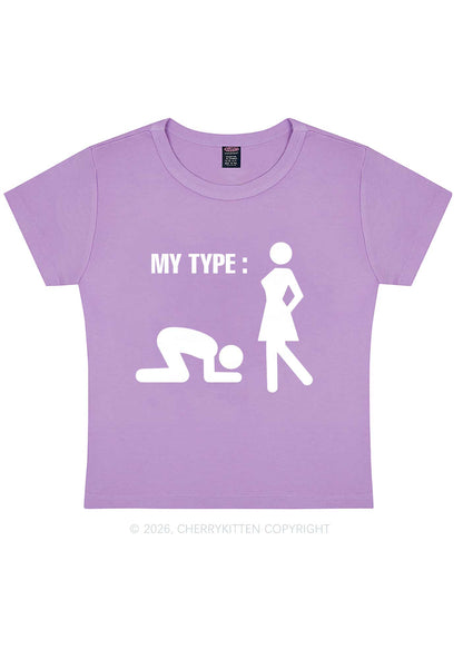My Type Kneeling Male Y2K Baby Tee Cherrykitten