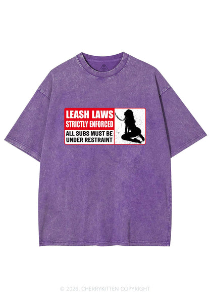 Leash Laws Strictly Enforced Y2K Shirts Washed Tee Cherrykitten