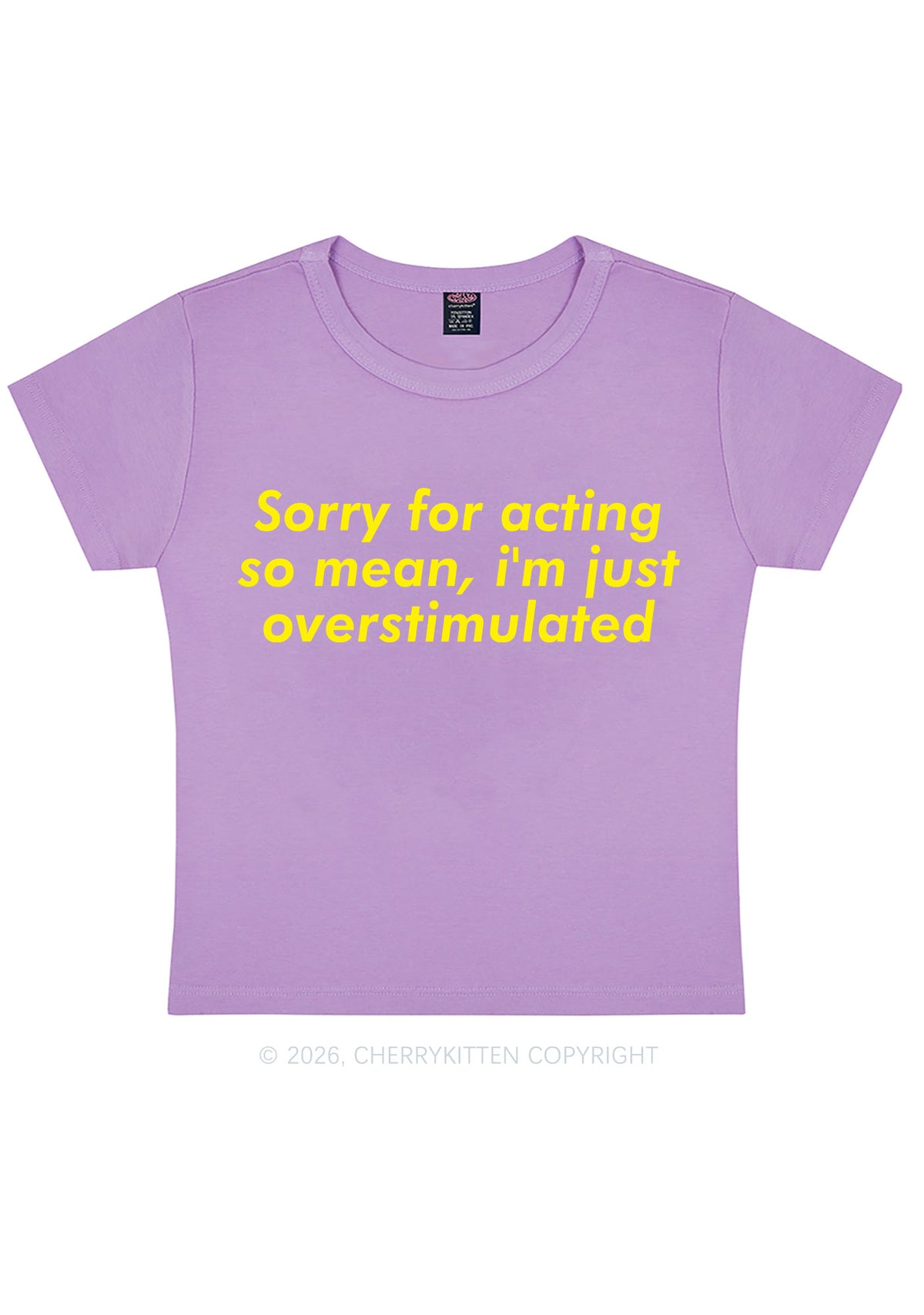 Im Just Overstimulated Y2K Baby Tee Cherrykitten
