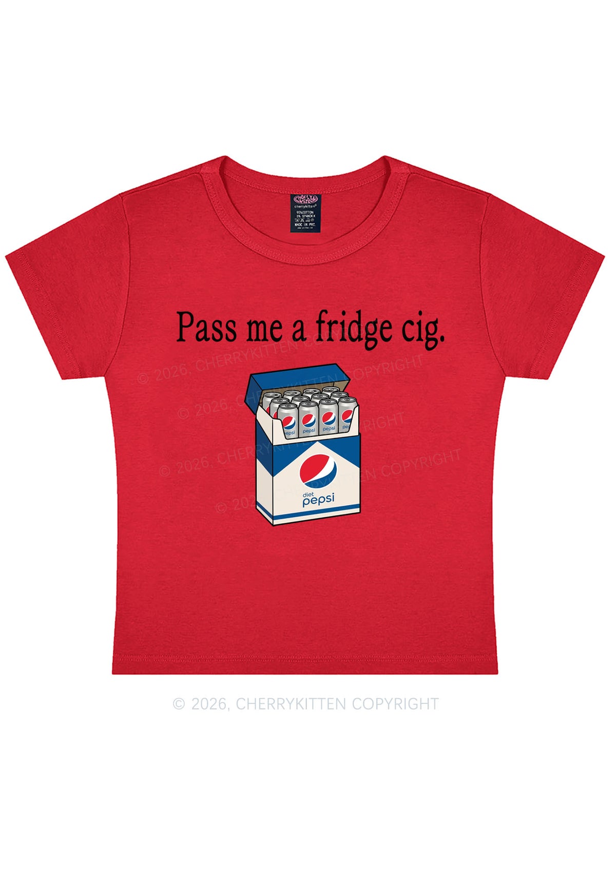 Pass Me A Fridge Cig Blue Drinks Y2K Baby Tee Cherrykitten