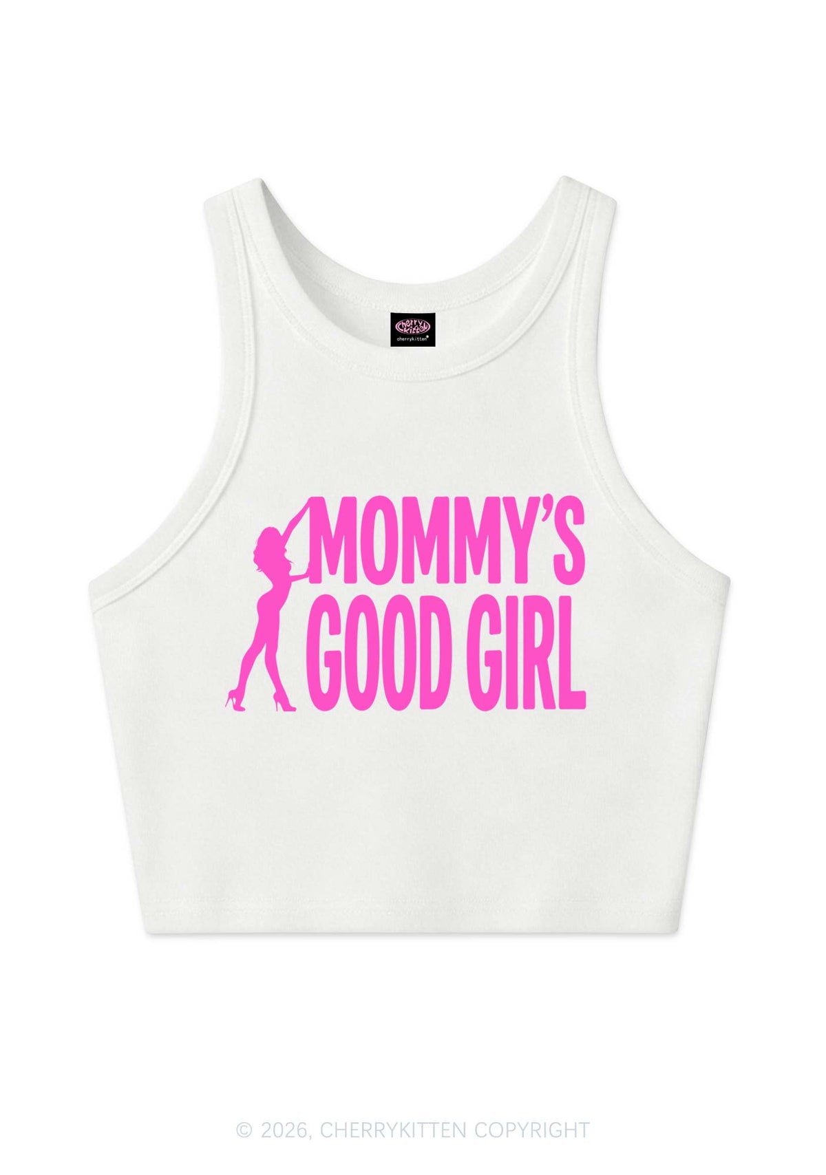Mommys Good Girl Y2K Crop Tank Top Cherrykitten