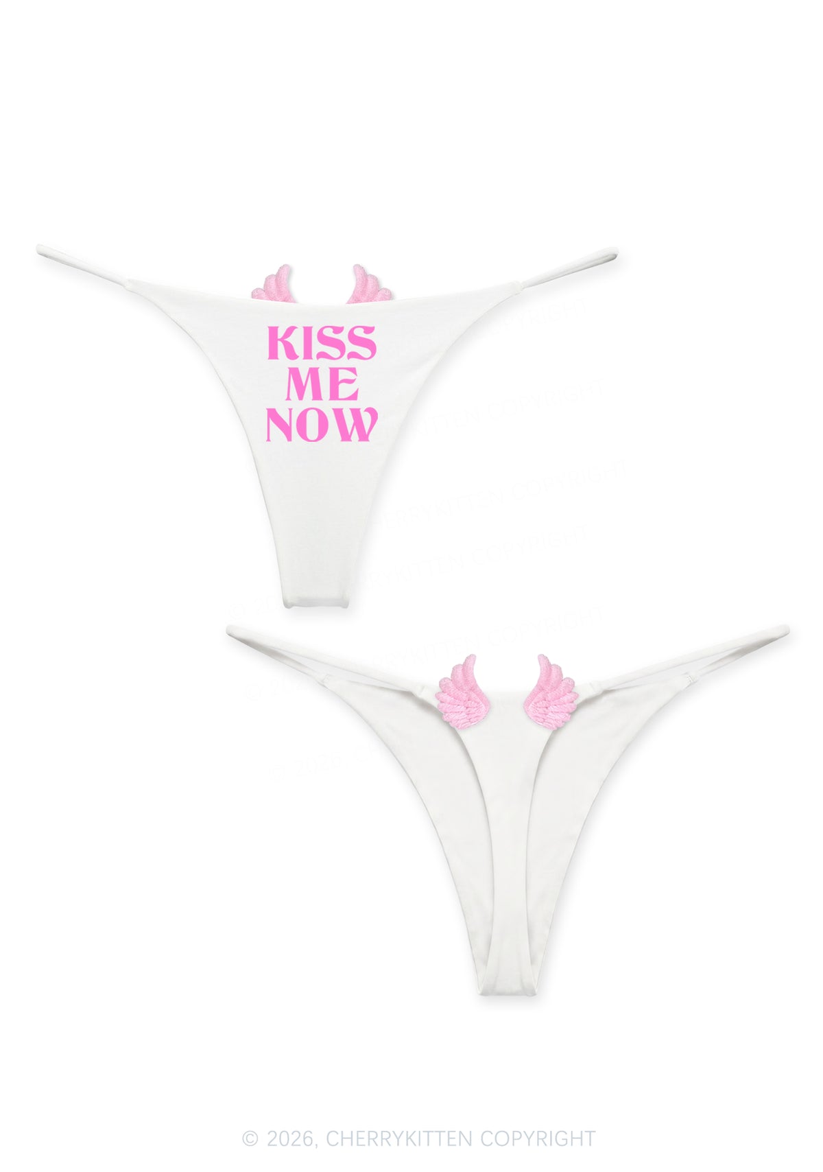 Kiss Me Now Y2K Goth Angel Wings Bikini String Thong Cherrykitten