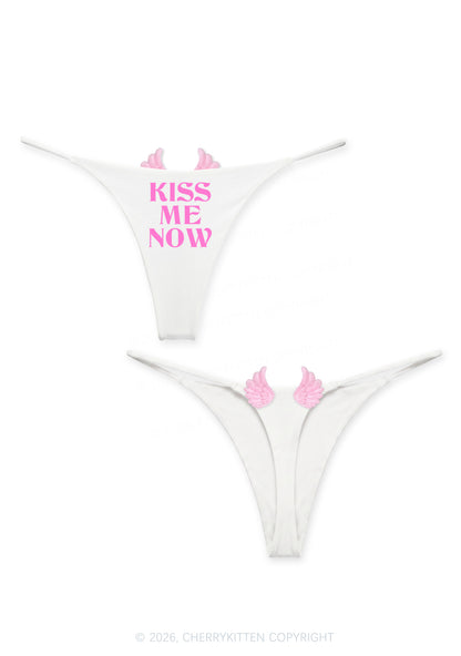 Kiss Me Now Y2K Goth Angel Wings Bikini String Thong Cherrykitten