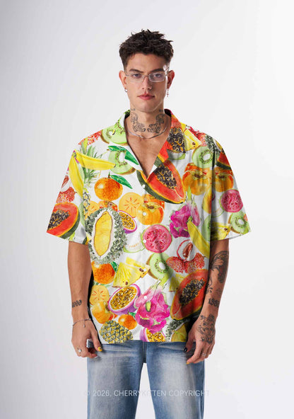 Tropical Fruit Pride Y2K Print Hawaiian Shirt Cherrykitten