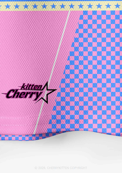 Pink Girl Kisser Pride Y2K Crop Sport Jersey Shirts Cherrykitten