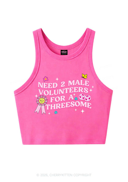 Two Male Volunteers For Threesome Y2K Crop Tank Top Cherrykitten