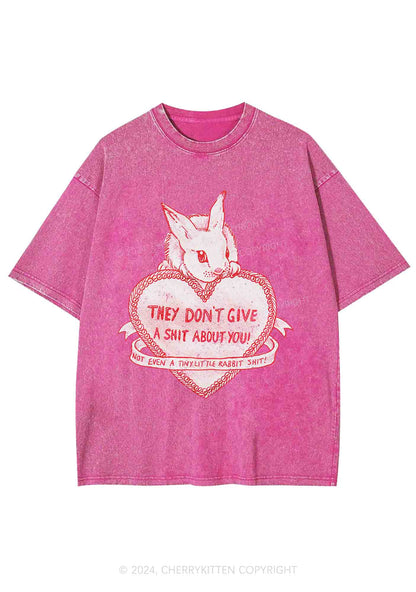They Don't Give A Shxt About You Y2K Washed Tee Cherrykitten