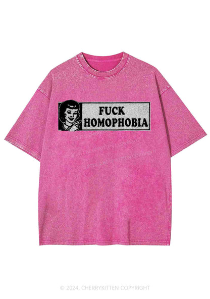 Fxxk Homophobia Y2K Washed Tee Cherrykitten