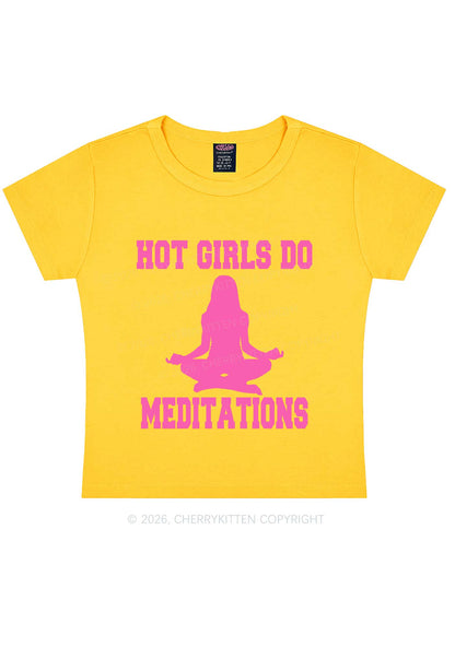Hot Girls Do Meditations Y2K Baby Tee Cherrykitten