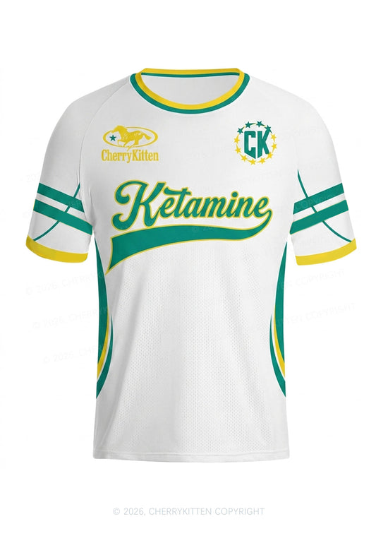 Green Yellow Stripes K Y2K Football Jersey Shirts Cherrykitten