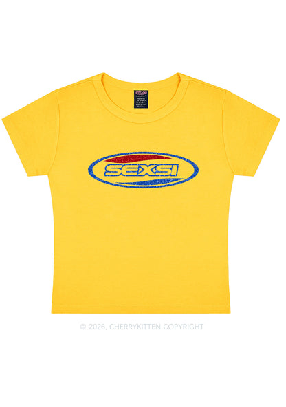 Glitter Sexsi Slogan Y2K Baby Tee Cherrykitten