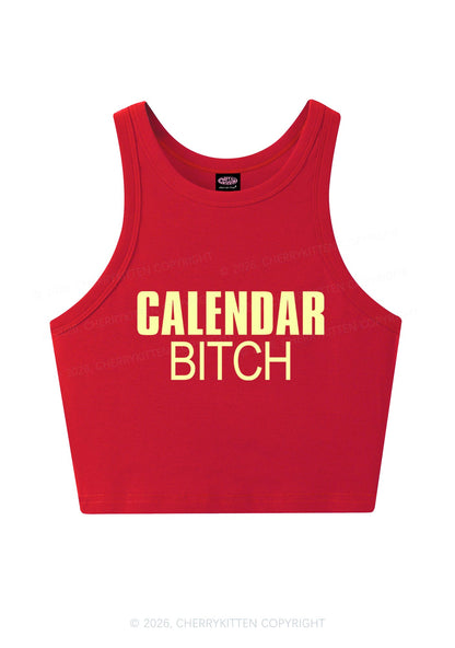 Calendar Bxxch Y2K Crop Tank Top Cherrykitten