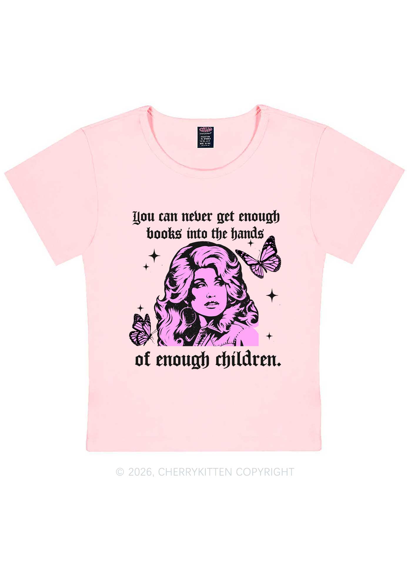 Get Enough Books Into Children Y2K Baby Tee Cherrykitten
