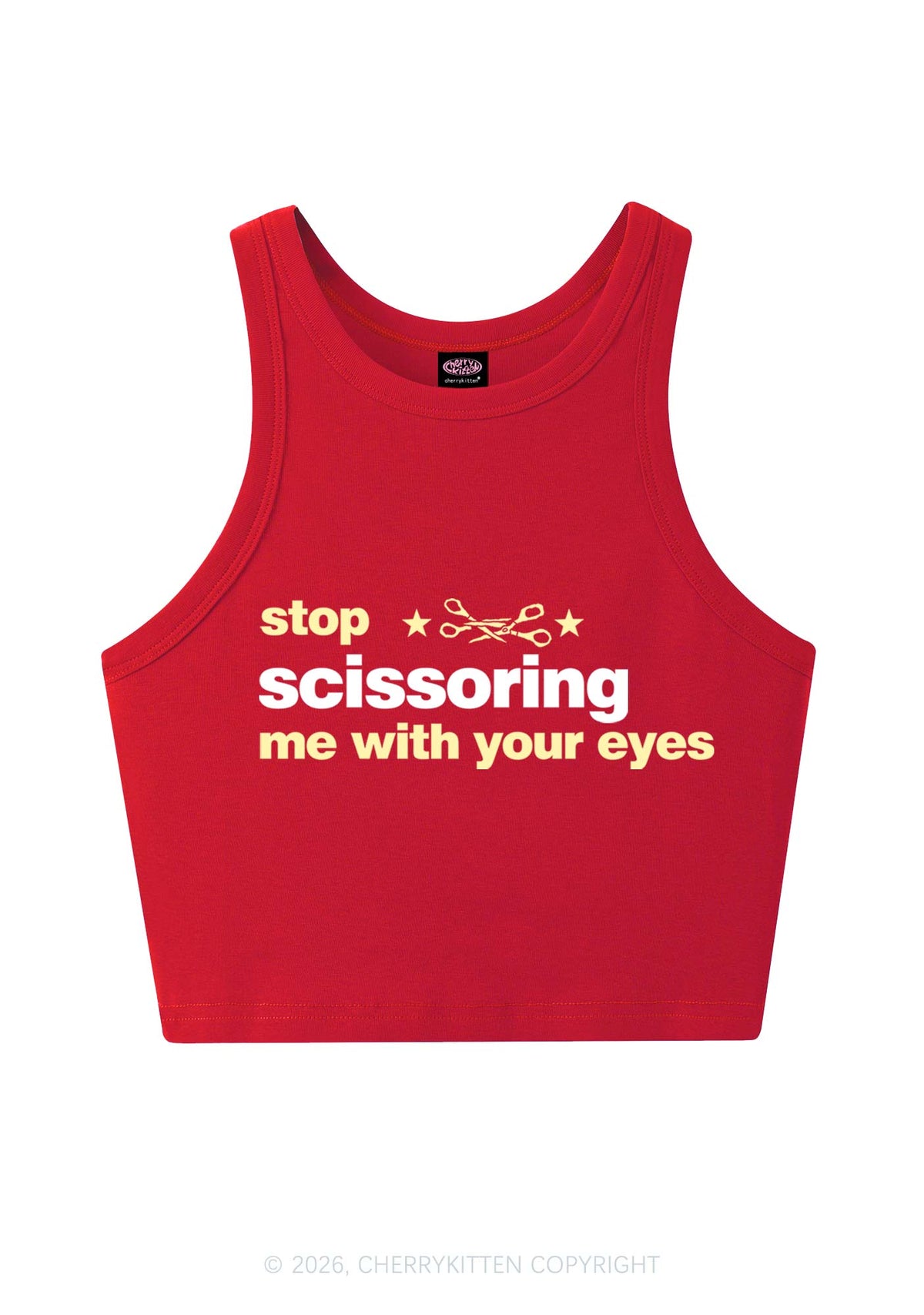 Stop Scissoring Me Pride Y2K Crop Tank Top Cherrykitten