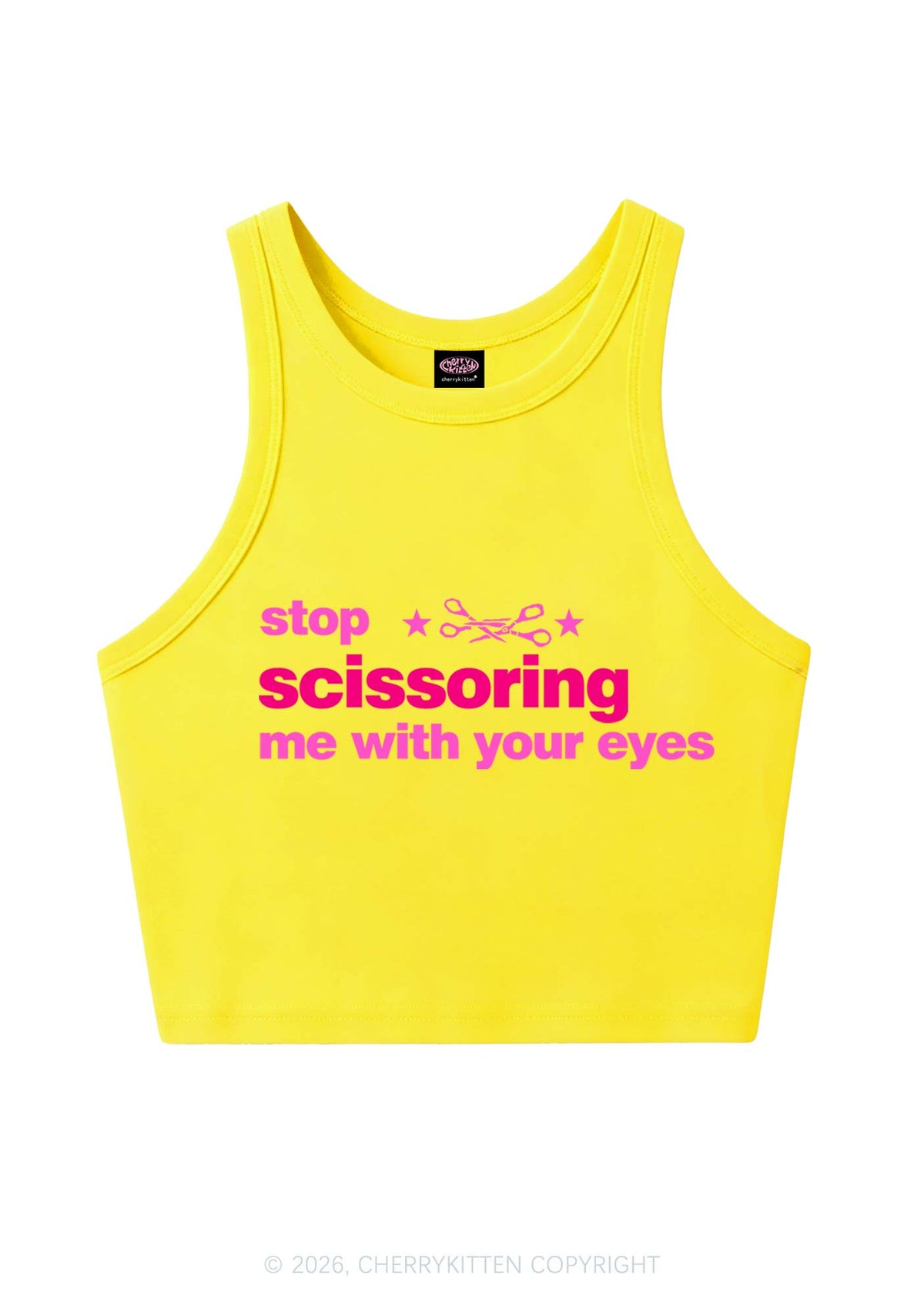 Stop Scissoring Me Pride Y2K Crop Tank Top Cherrykitten