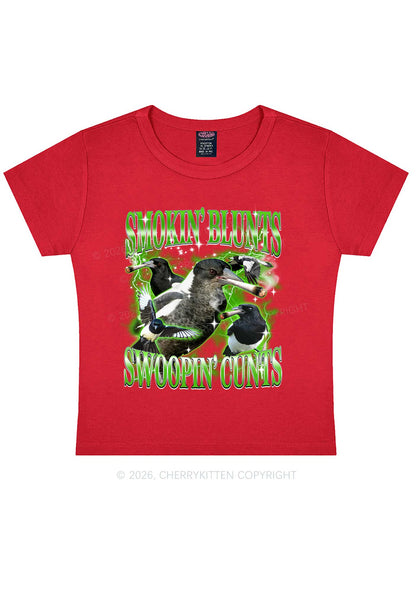 Smokin Blunts Swoopin Cxxts Y2K Baby Tee Cherrykitten