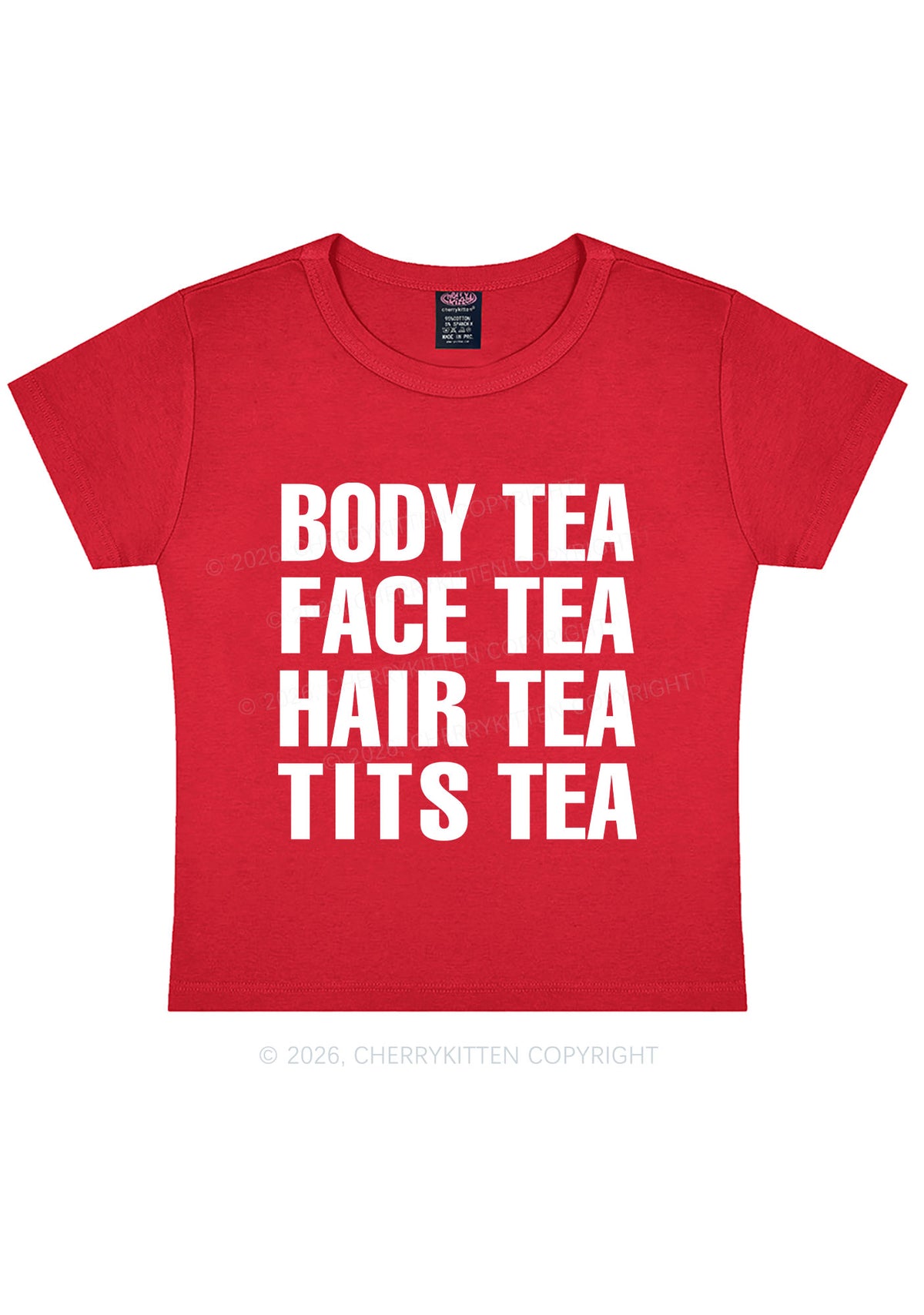 Body Face Hair Txts Tea Y2K Baby Tee Cherrykitten