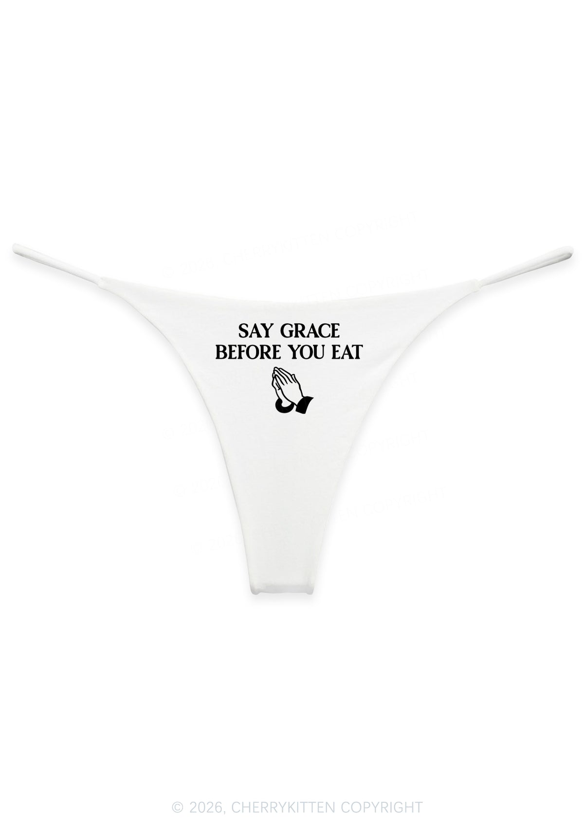 Say Grace Before You Eat Y2K Bikini String Thong Cherrykitten