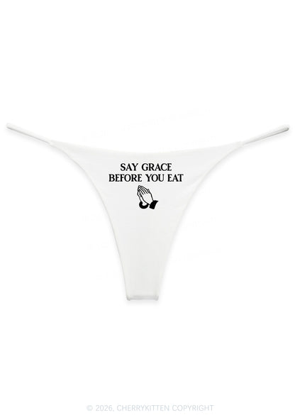 Say Grace Before You Eat Y2K Bikini String Thong Cherrykitten