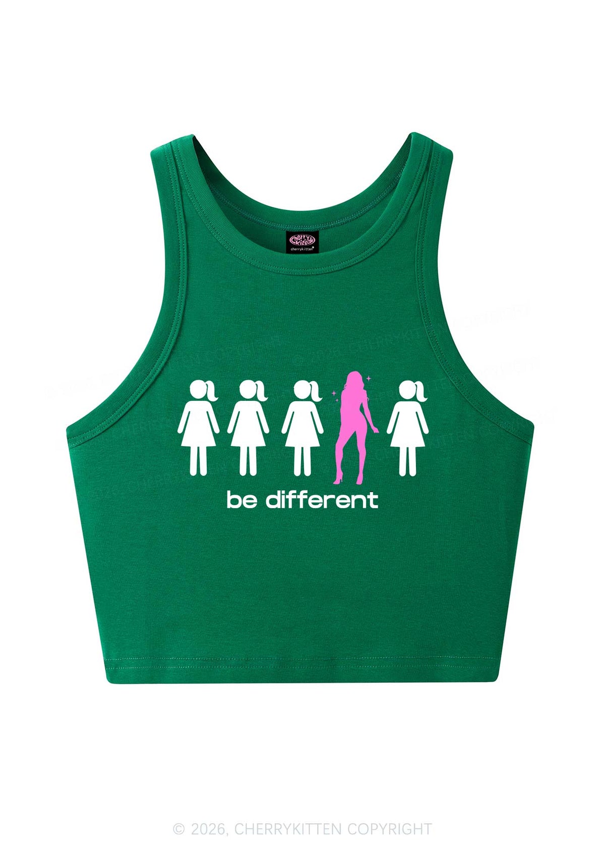 Be Different Girl Y2K Crop Tank Top Cherrykitten