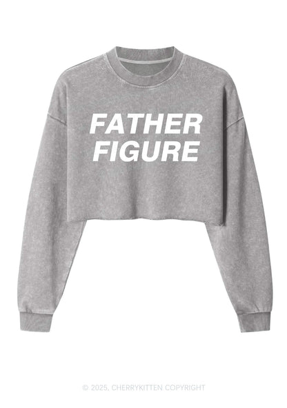 Father Figure Y2K Crop Washed Sweatshirts Cherrykitten