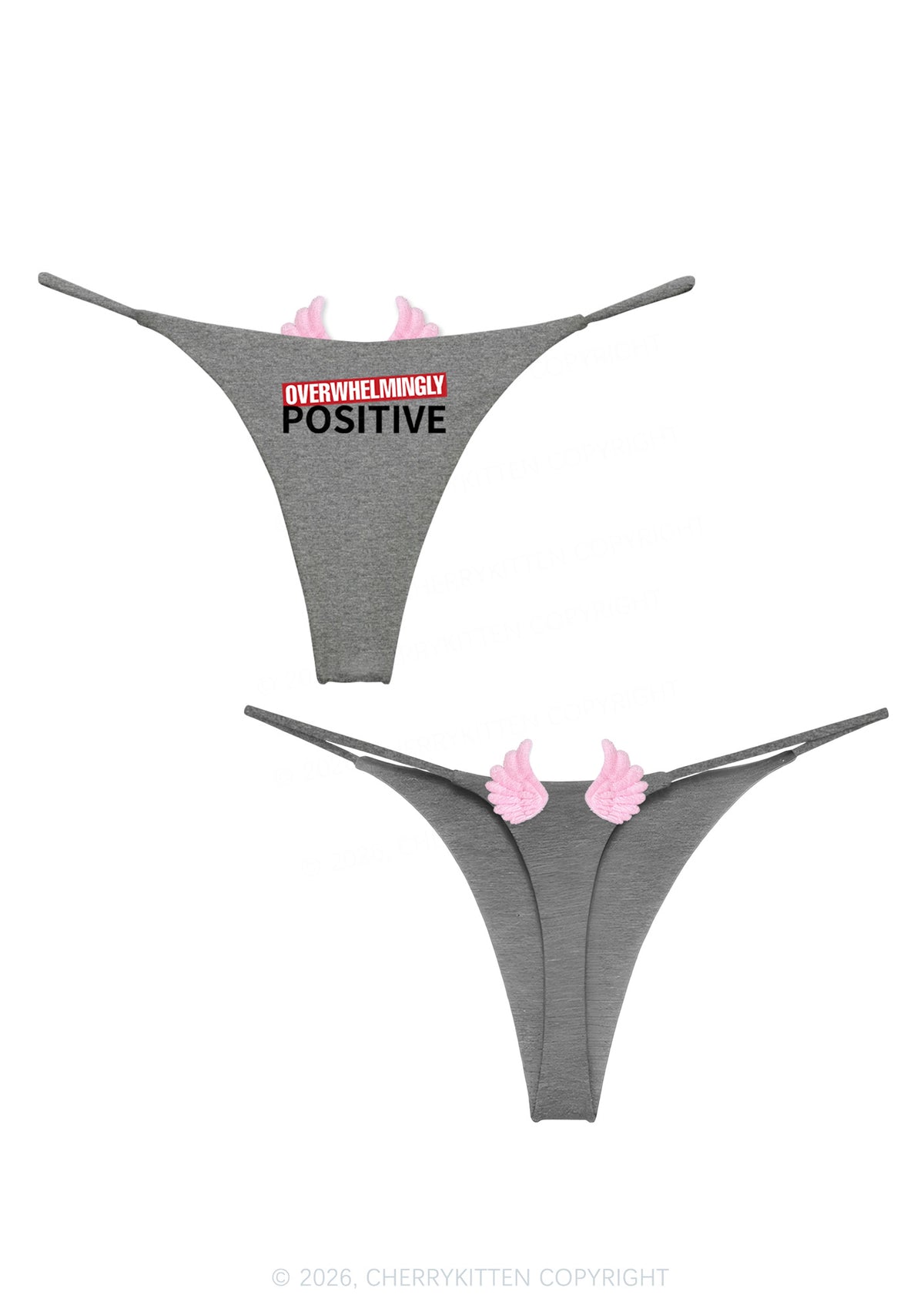 Overwhelmingly Positive Y2K Goth Angel Wings Bikini String Thong Cherrykitten