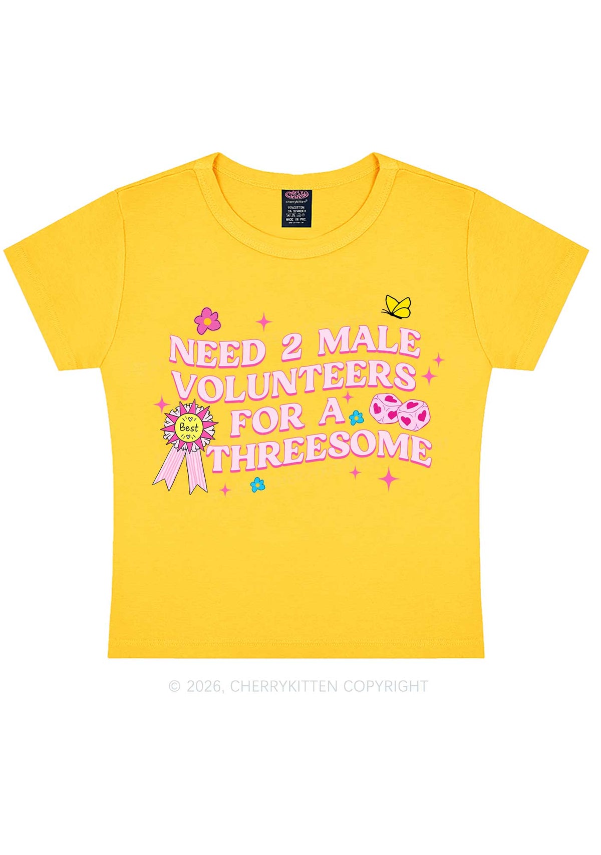 Two Male Volunteers For Threesome Y2K Baby Tee Cherrykitten