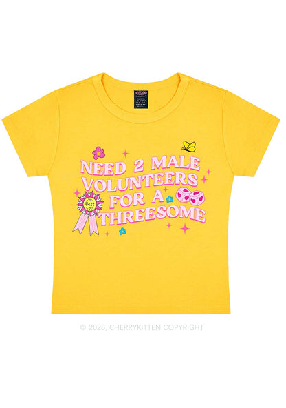 Two Male Volunteers For Threesome Y2K Baby Tee Cherrykitten
