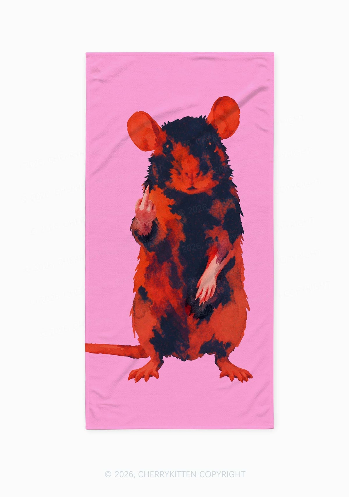 Sassy Rat Y2K Beach Towel Cherrykitten