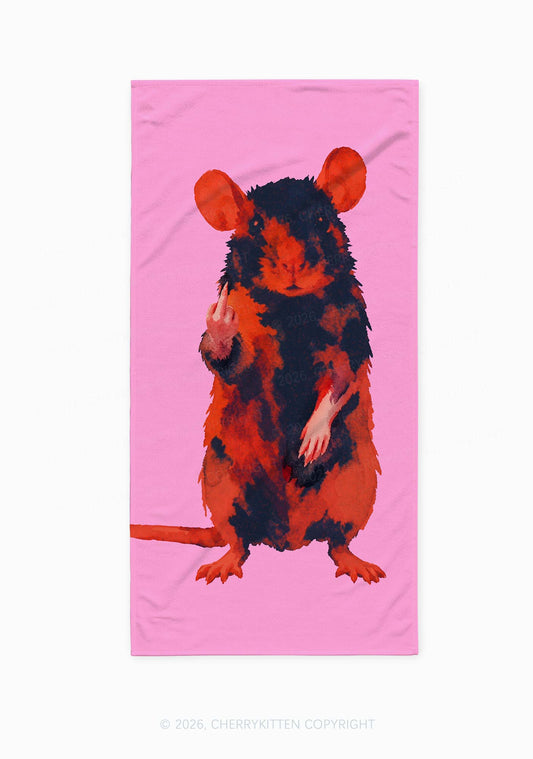 Sassy Rat Y2K Beach Towel Cherrykitten