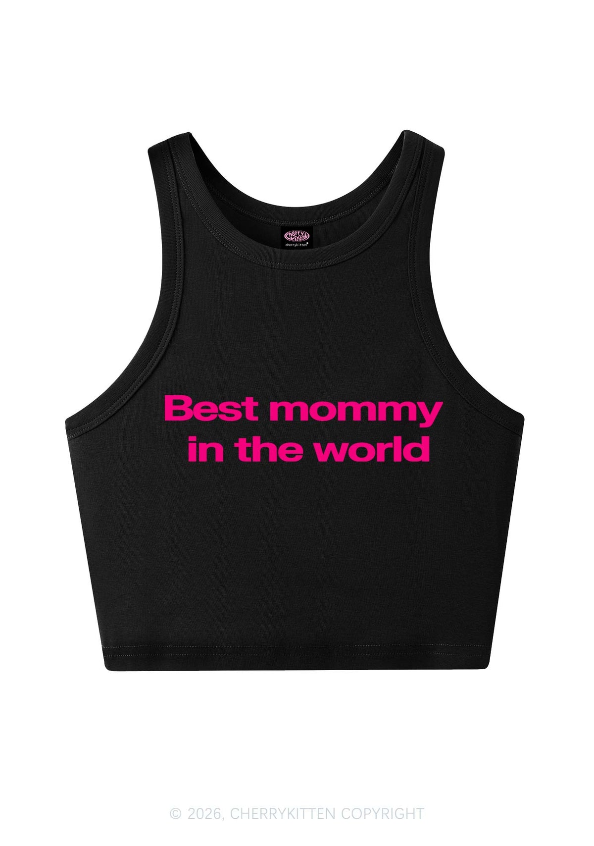 Best Mommy In The World Y2K Crop Tank Top Cherrykitten