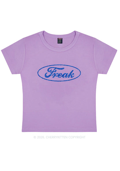 Glitter Oval Freak Y2K Baby Tee Cherrykitten